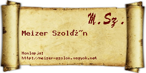 Meizer Szolón névjegykártya